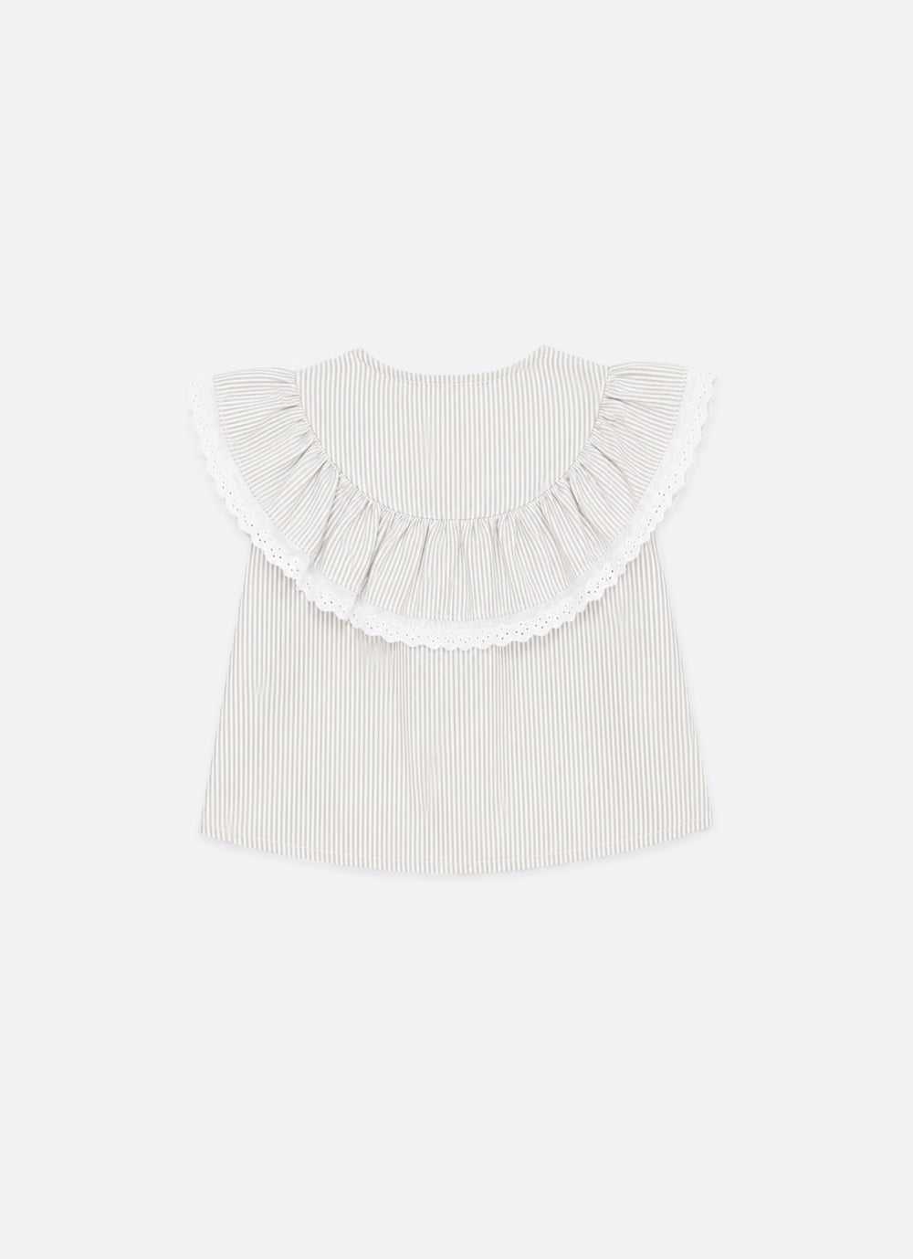 Camisa Algodão Listrada Nózinho Babado