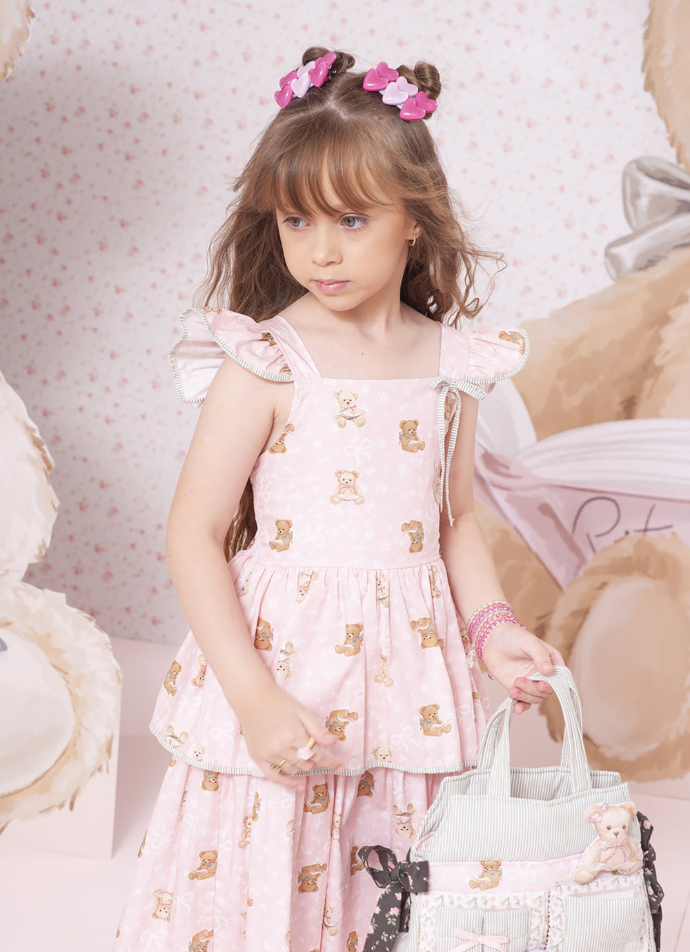 Vestido Algodão Estampa Ursinhas
