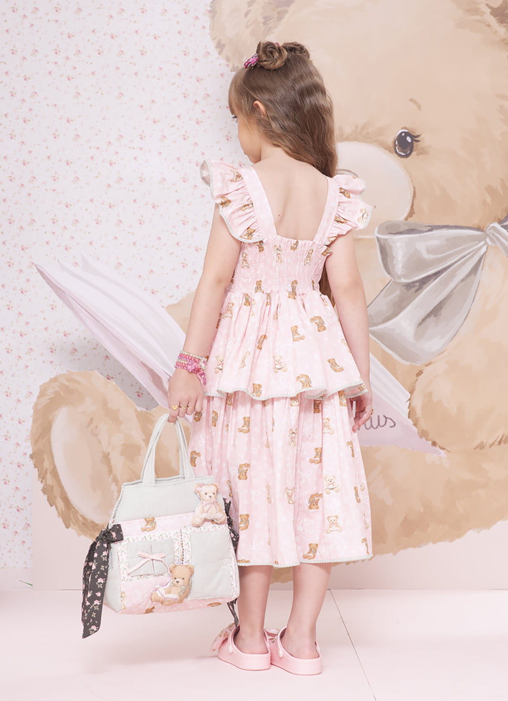 Vestido Algodão Estampa Ursinhas