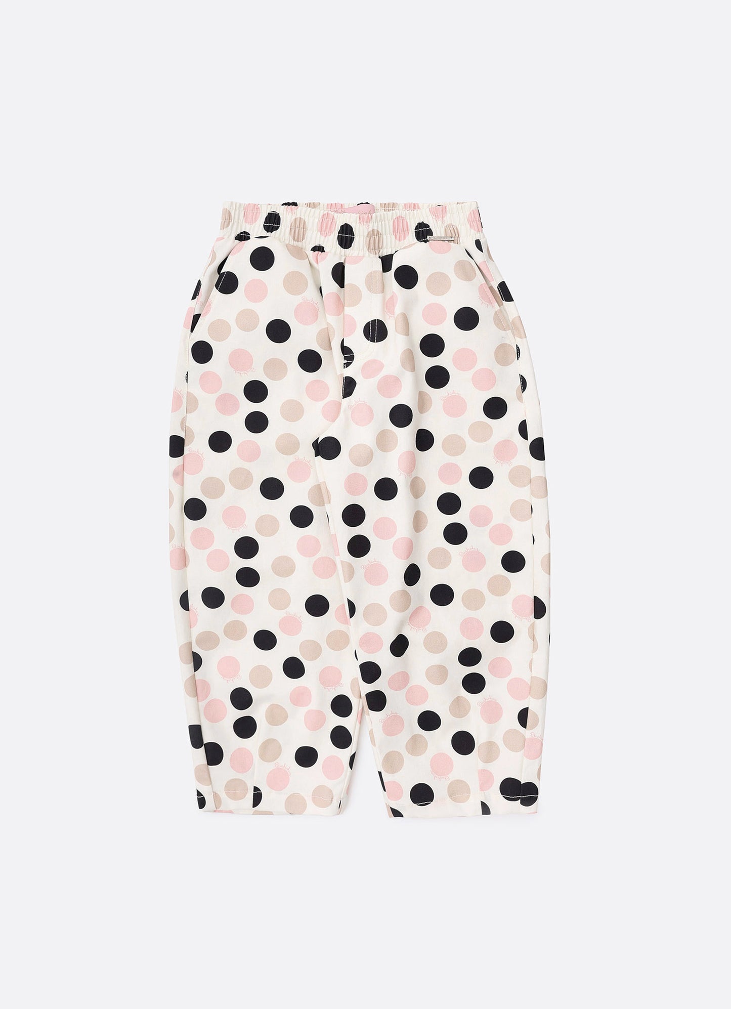 Calça Baggy Sarja Estampa Poá