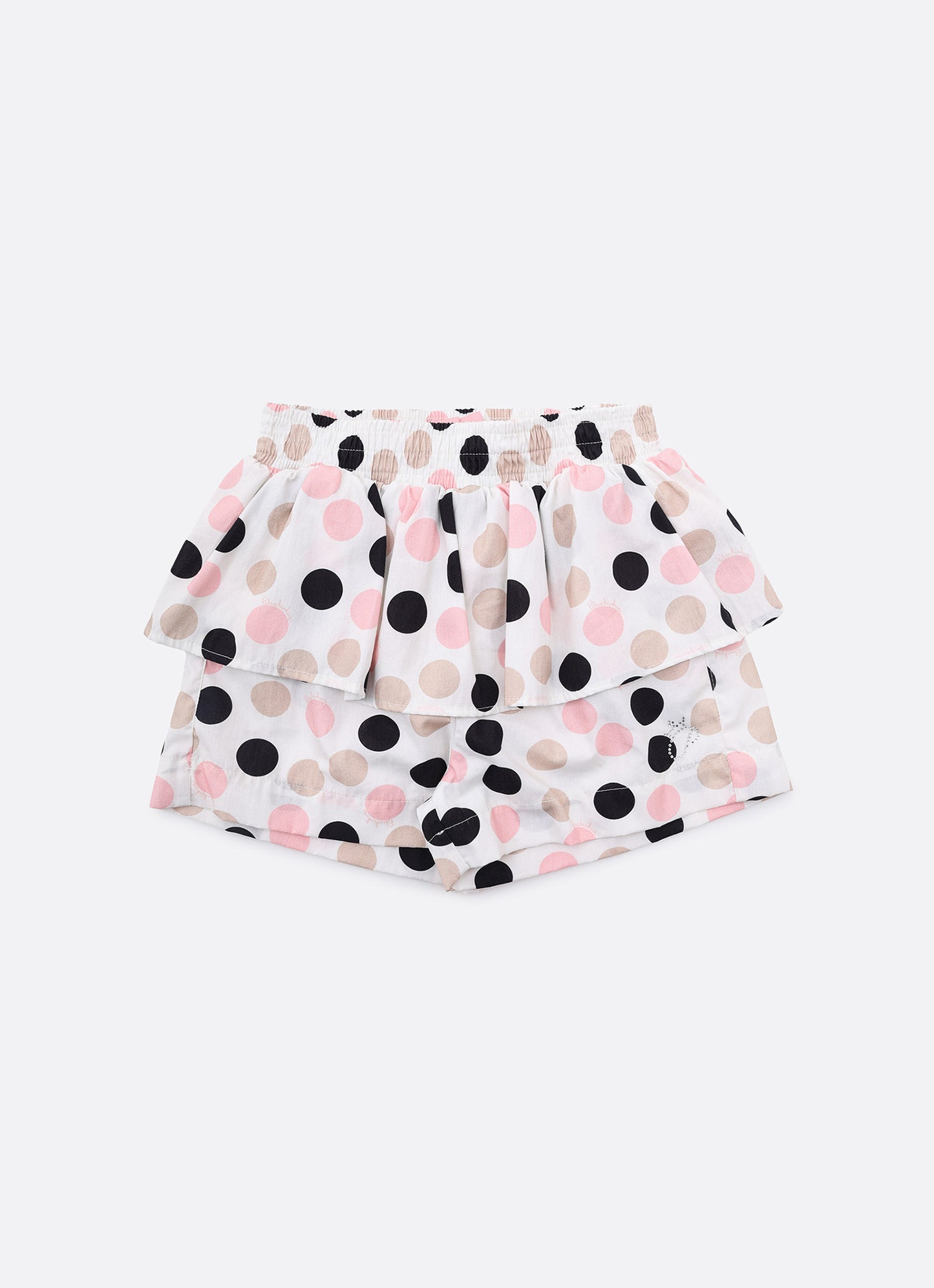 Short Algodão Estampa Poá Babado