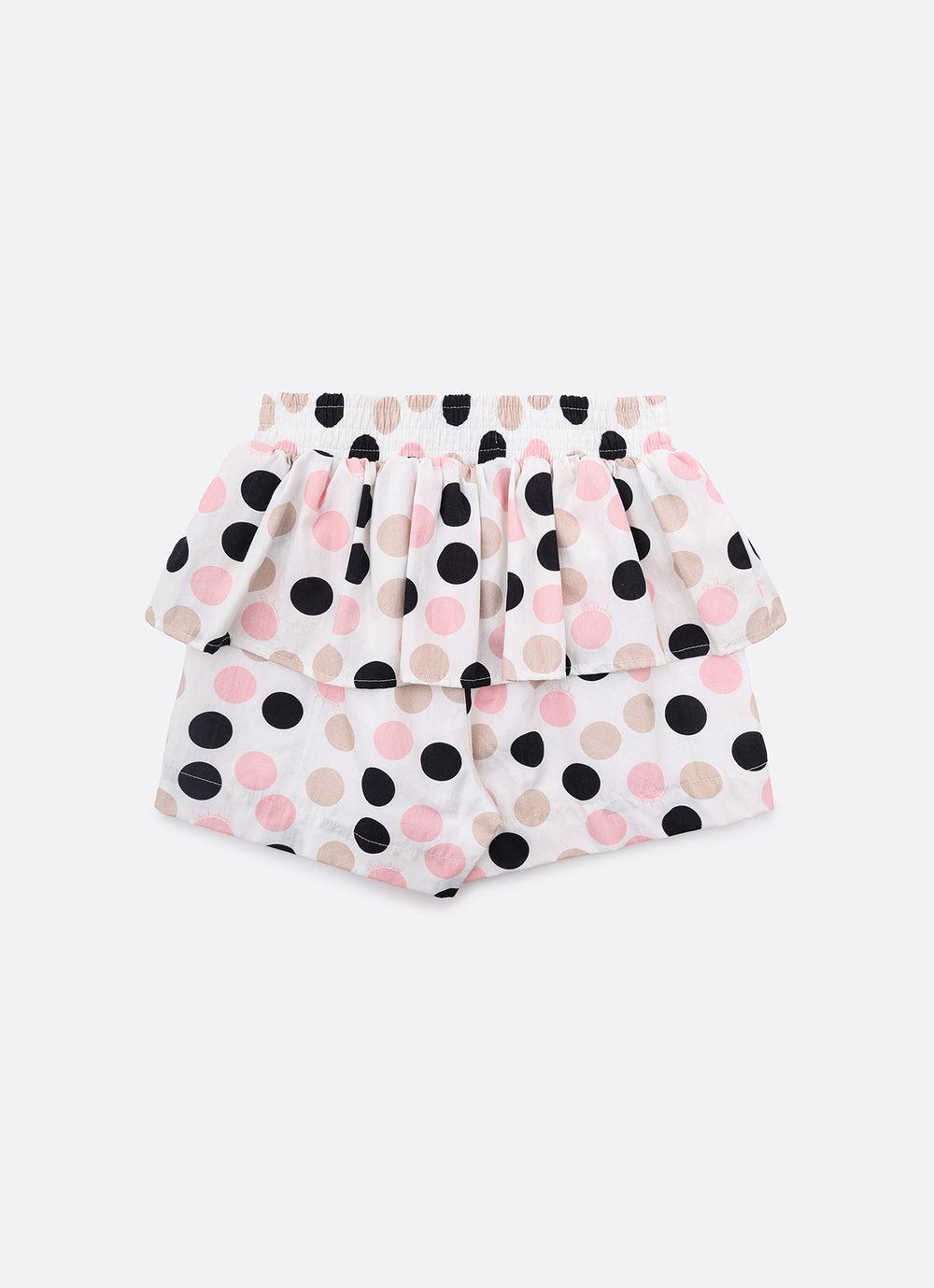 Short Algodão Estampa Poá Babado