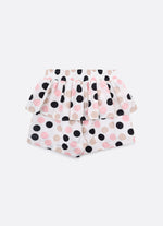 Short Algodão Estampa Poá Babado