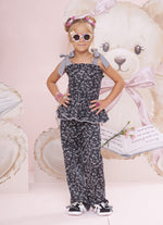 Calça Reta Algodão Floral e Laços