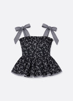 Blusa Algodão Floral Babado e Xadrez
