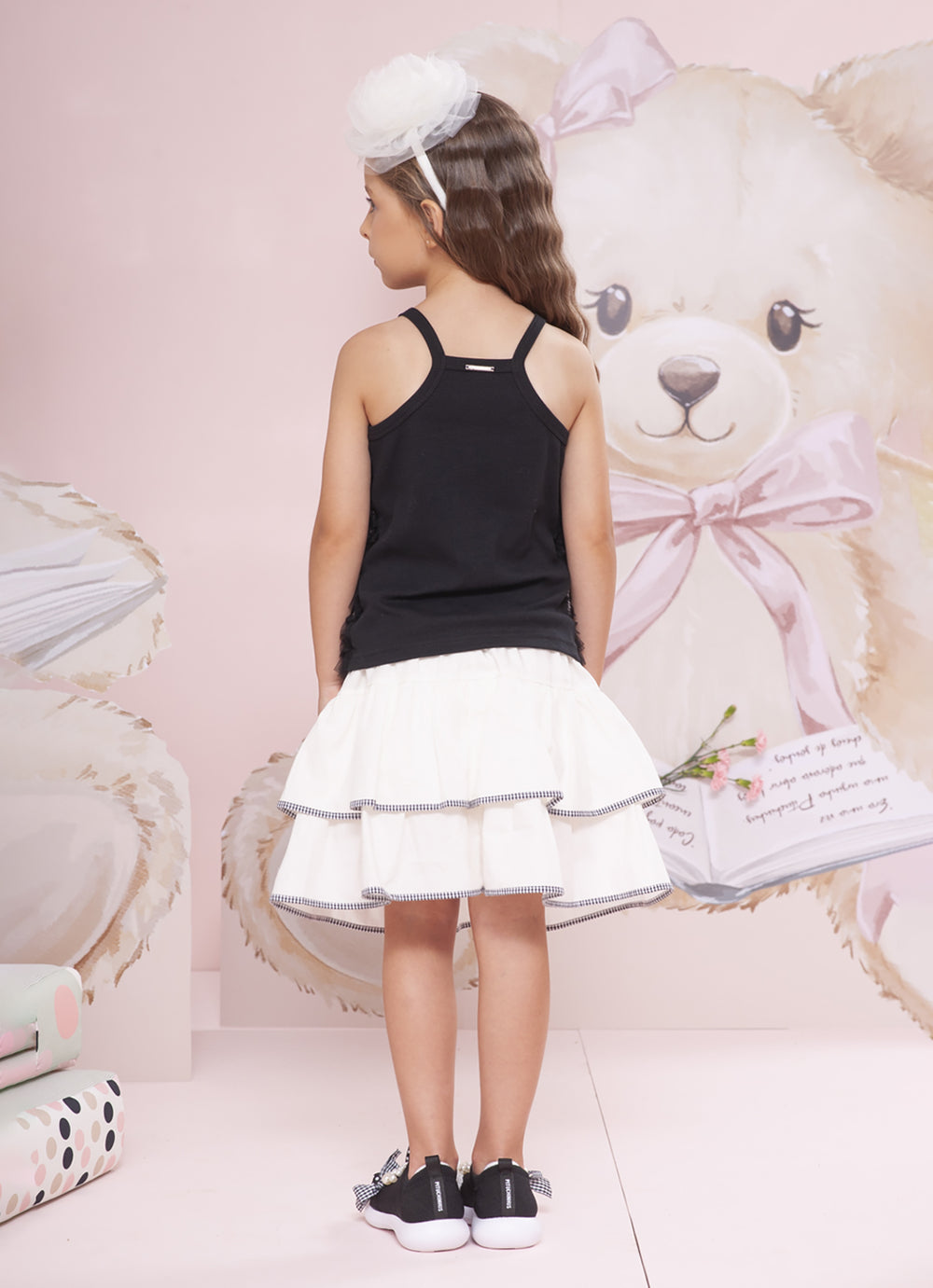 Blusa Ribana Frufru Tule Bordados