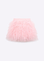 Saia Short Cascata Babados Tule