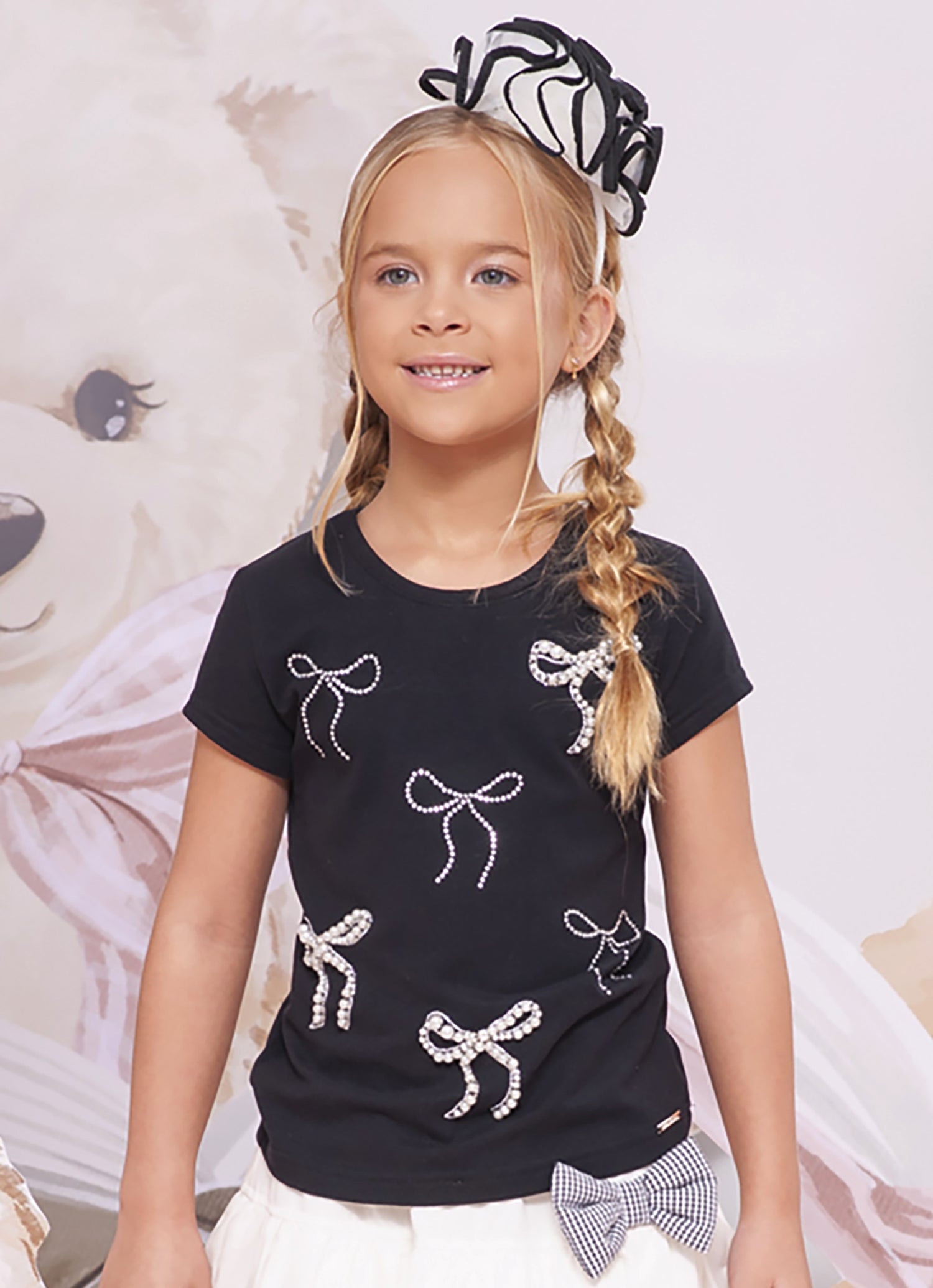 Blusa Cotton Multi Laços Cristais e Bordados