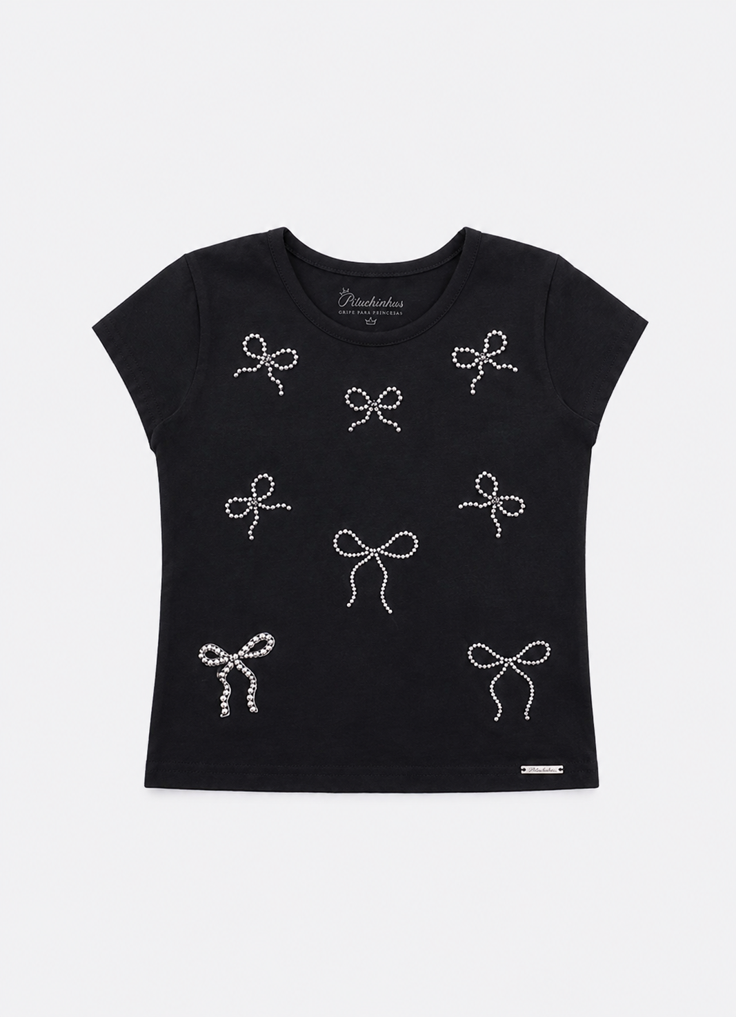 Blusa Cotton Multi Laços Cristais e Bordados