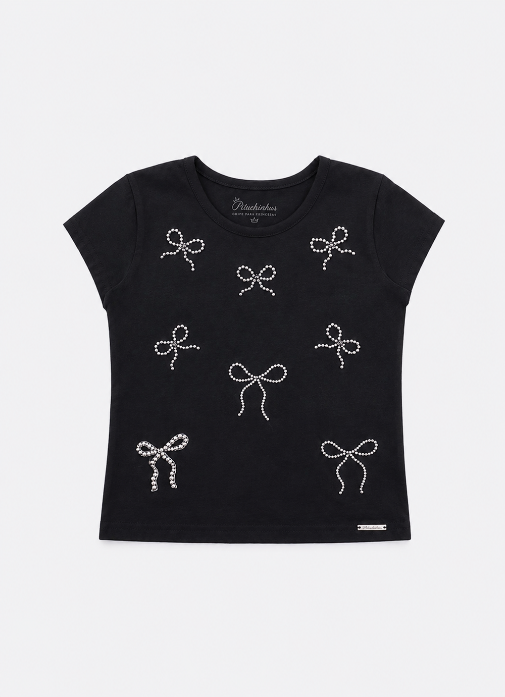 Blusa Cotton Multi Laços Cristais e Bordados
