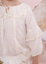 Blusa Bata Algodao Broderi e Renda