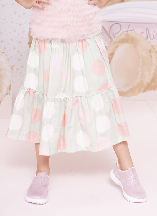 Saia Short Midi Algodão Maxi Poá