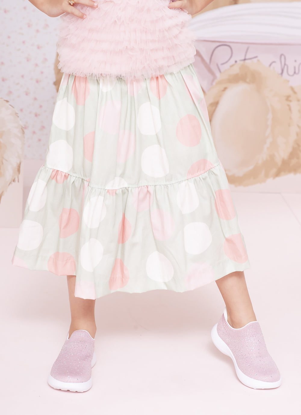 Saia Short Midi Algodão Maxi Poá