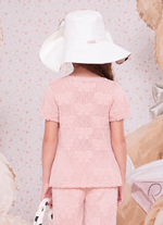 Blusa Tricot Ponto Rendado Laços