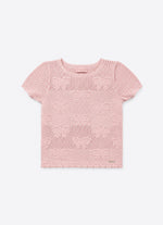 Blusa Tricot Ponto Rendado Laços