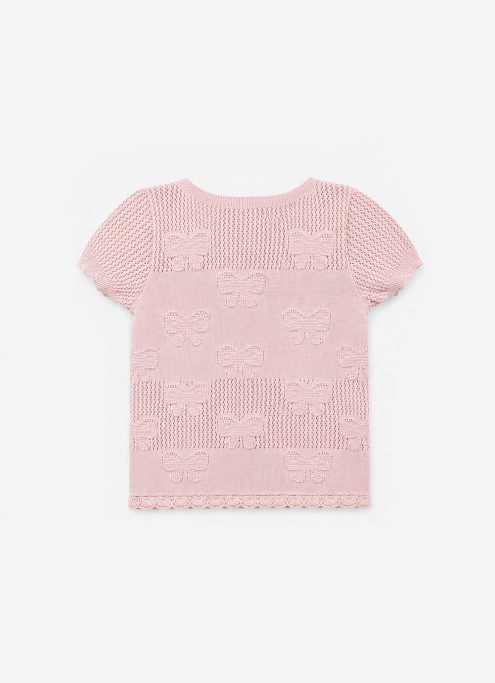 Blusa Tricot Ponto Rendado Laços