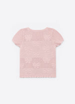 Blusa Tricot Ponto Rendado Laços
