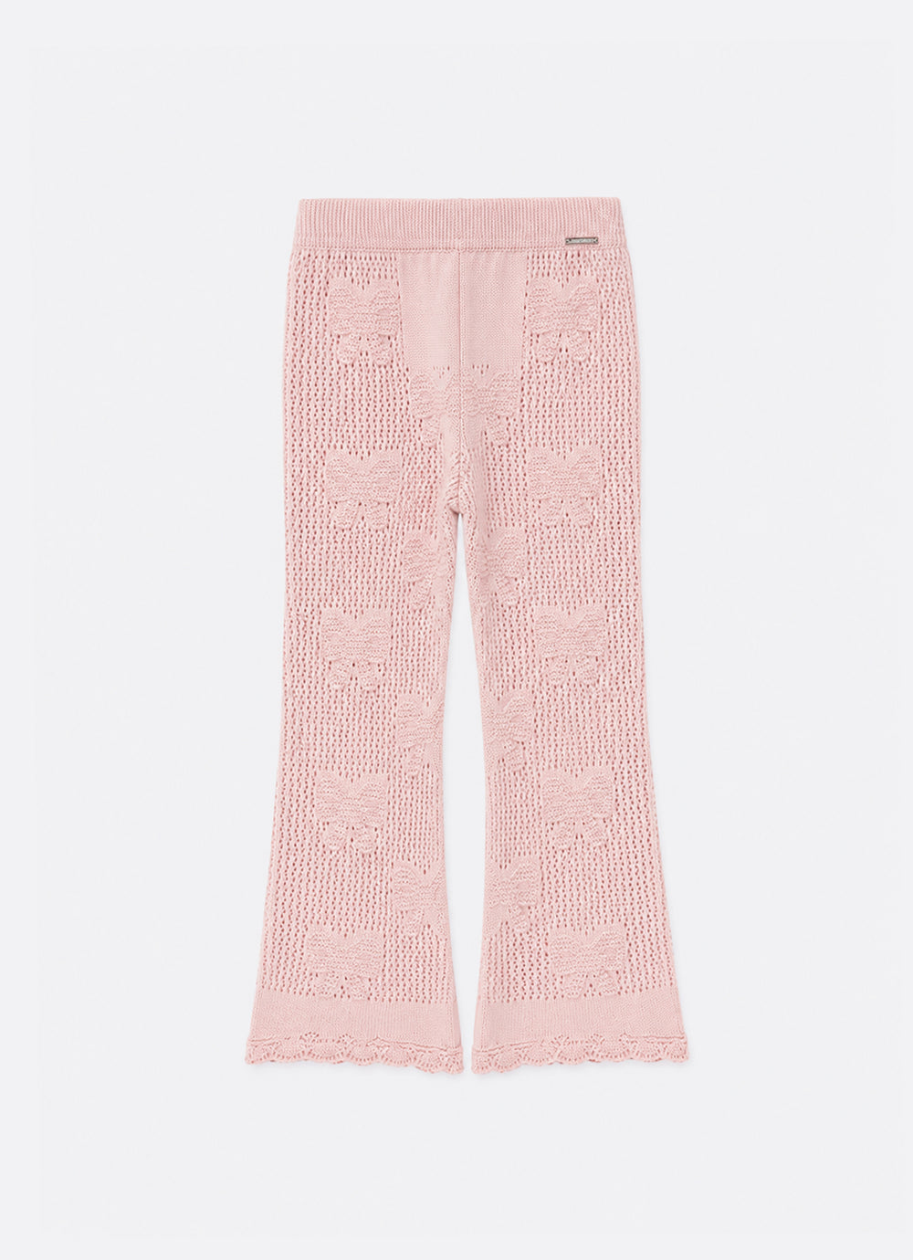 Calça Tricot Ponto Rendado Laços