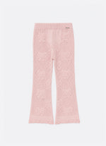 Calça Tricot Ponto Rendado Laços