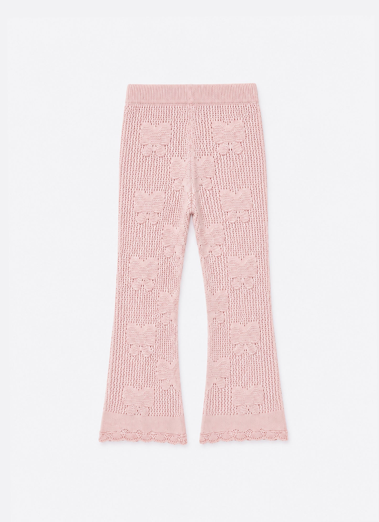 Calça Tricot Ponto Rendado Laços