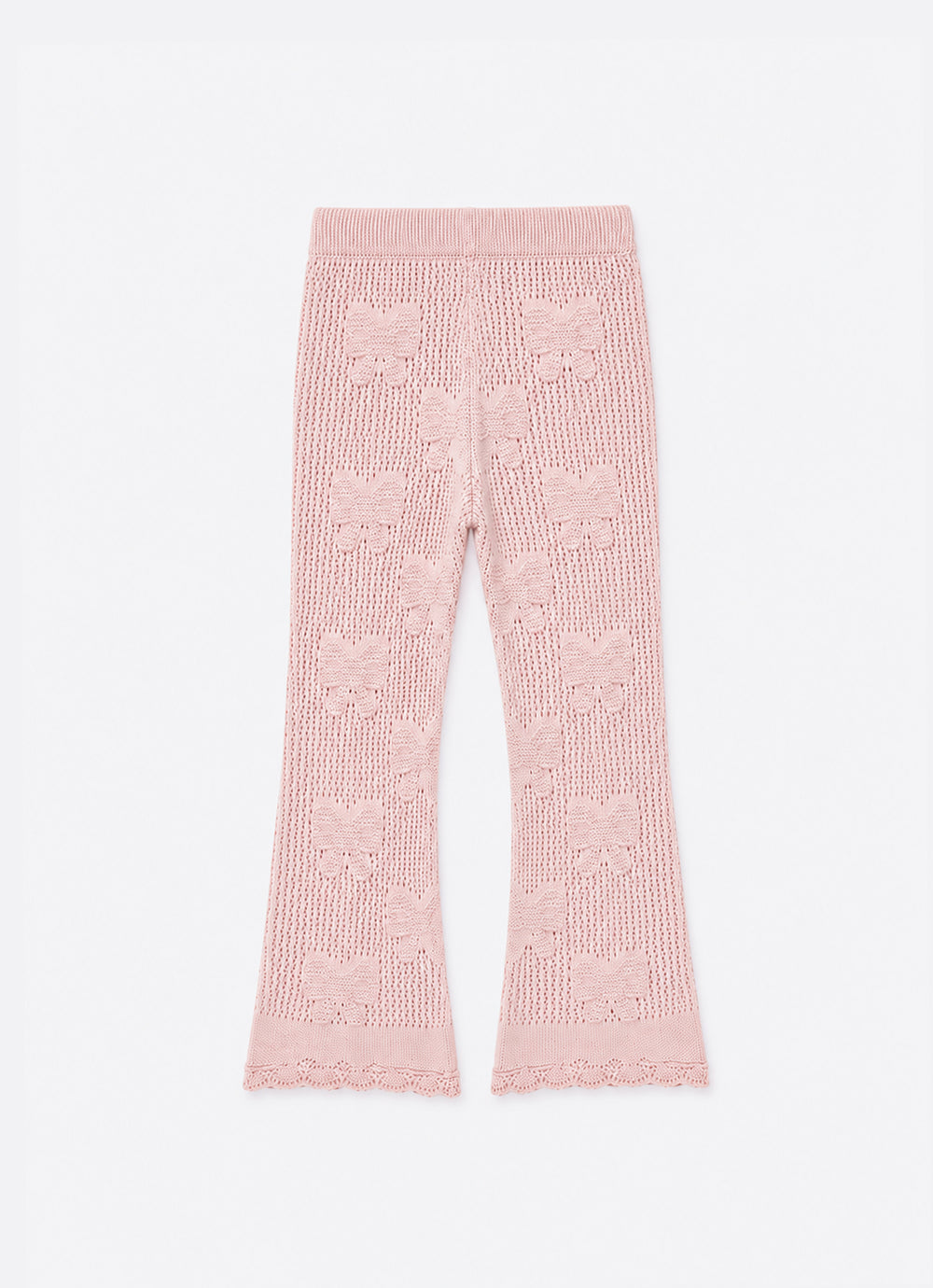 Calça Tricot Ponto Rendado Laços