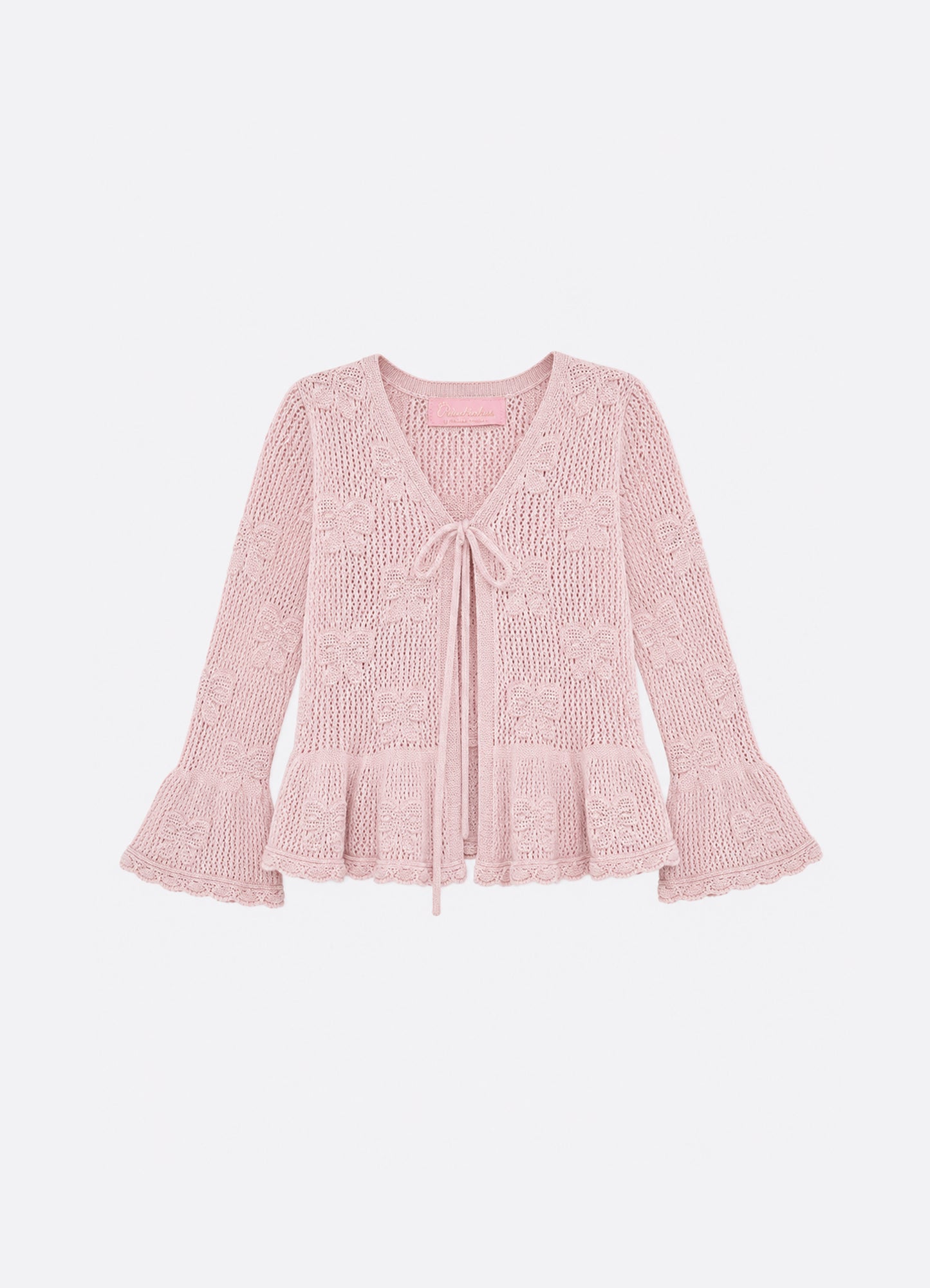 Casaco Tricot Ponto Rendado Laços