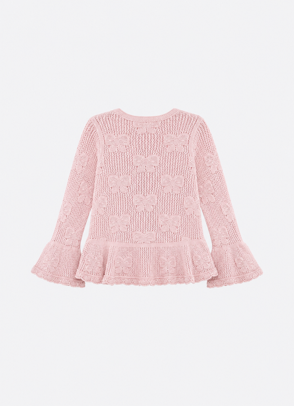 Casaco Tricot Ponto Rendado Laços