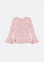 Casaco Tricot Ponto Rendado Laços