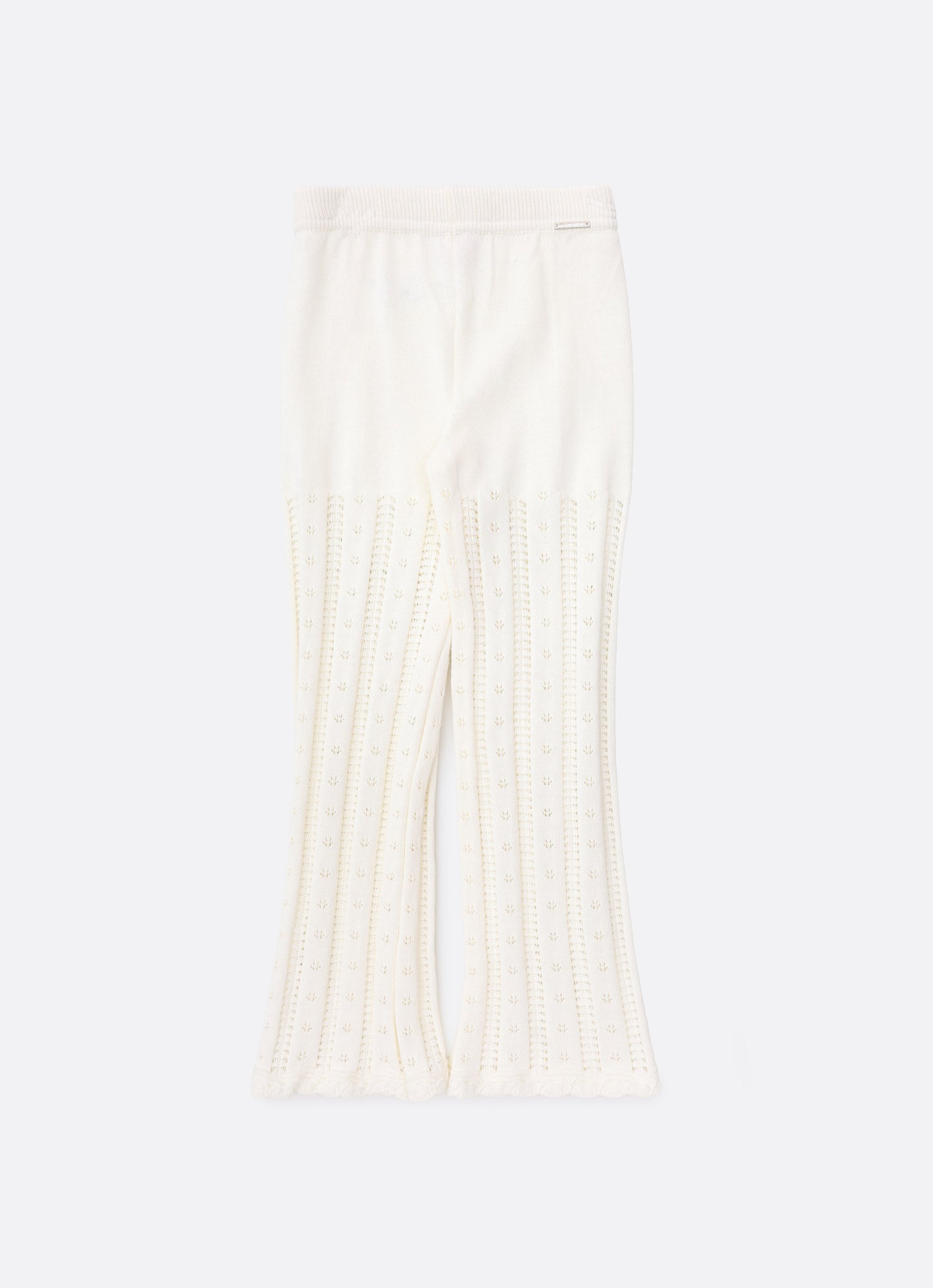Calça Reta Tricot Ponto Renda