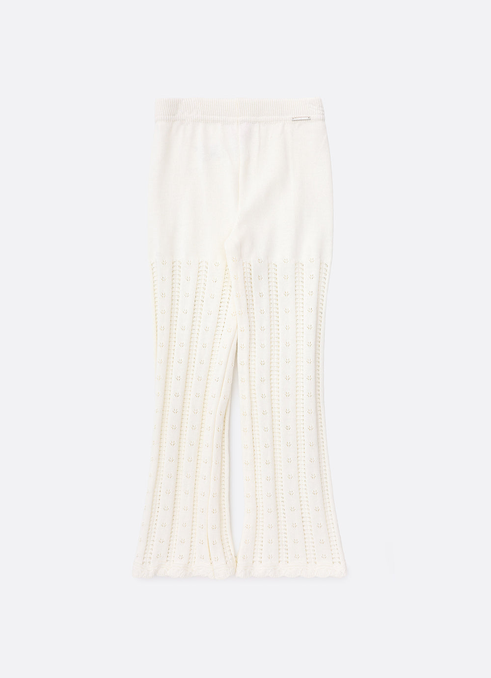Calça Reta Tricot Ponto Renda