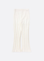 Calça Reta Tricot Ponto Renda