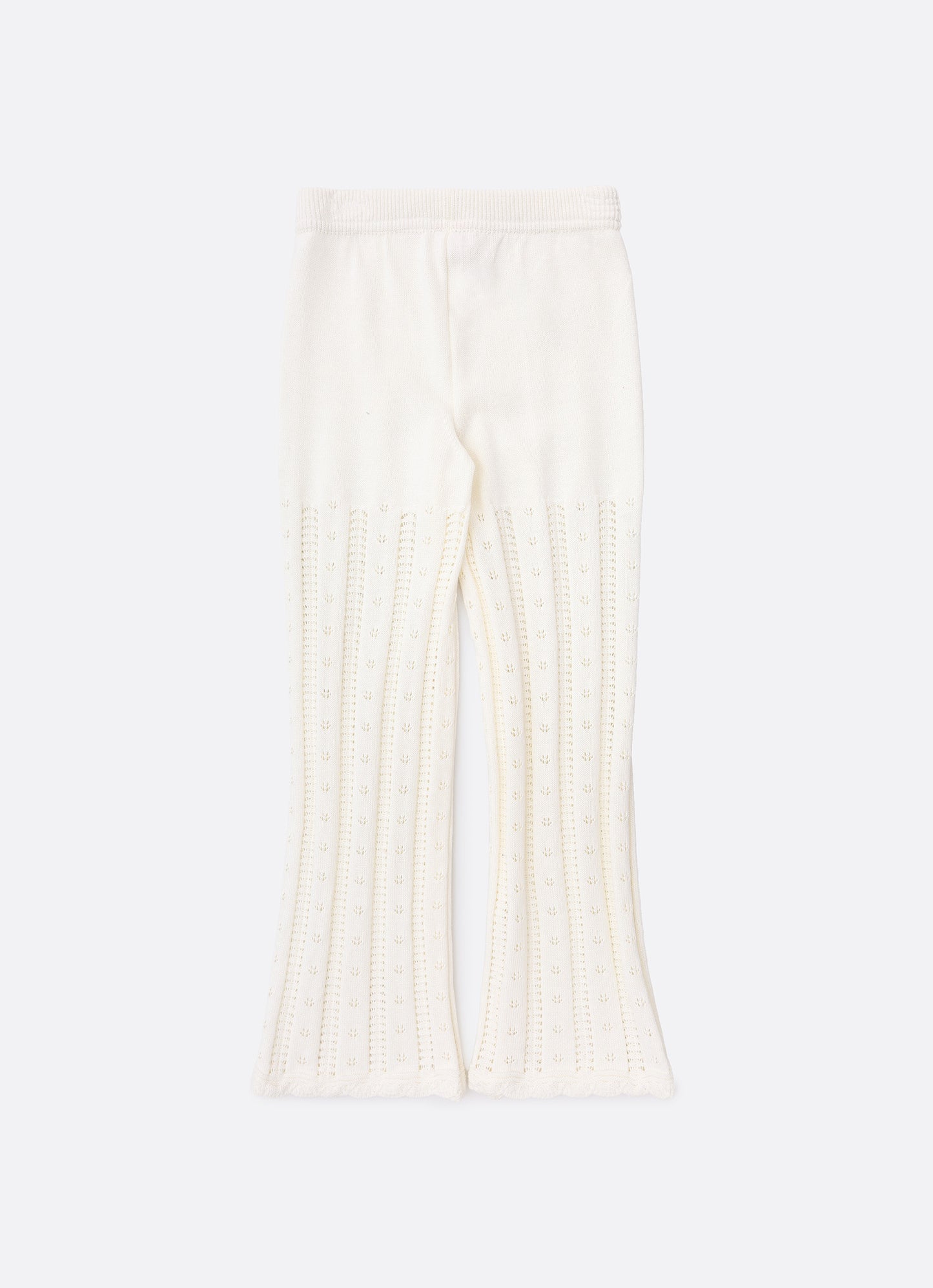 Calça Reta Tricot Ponto Renda