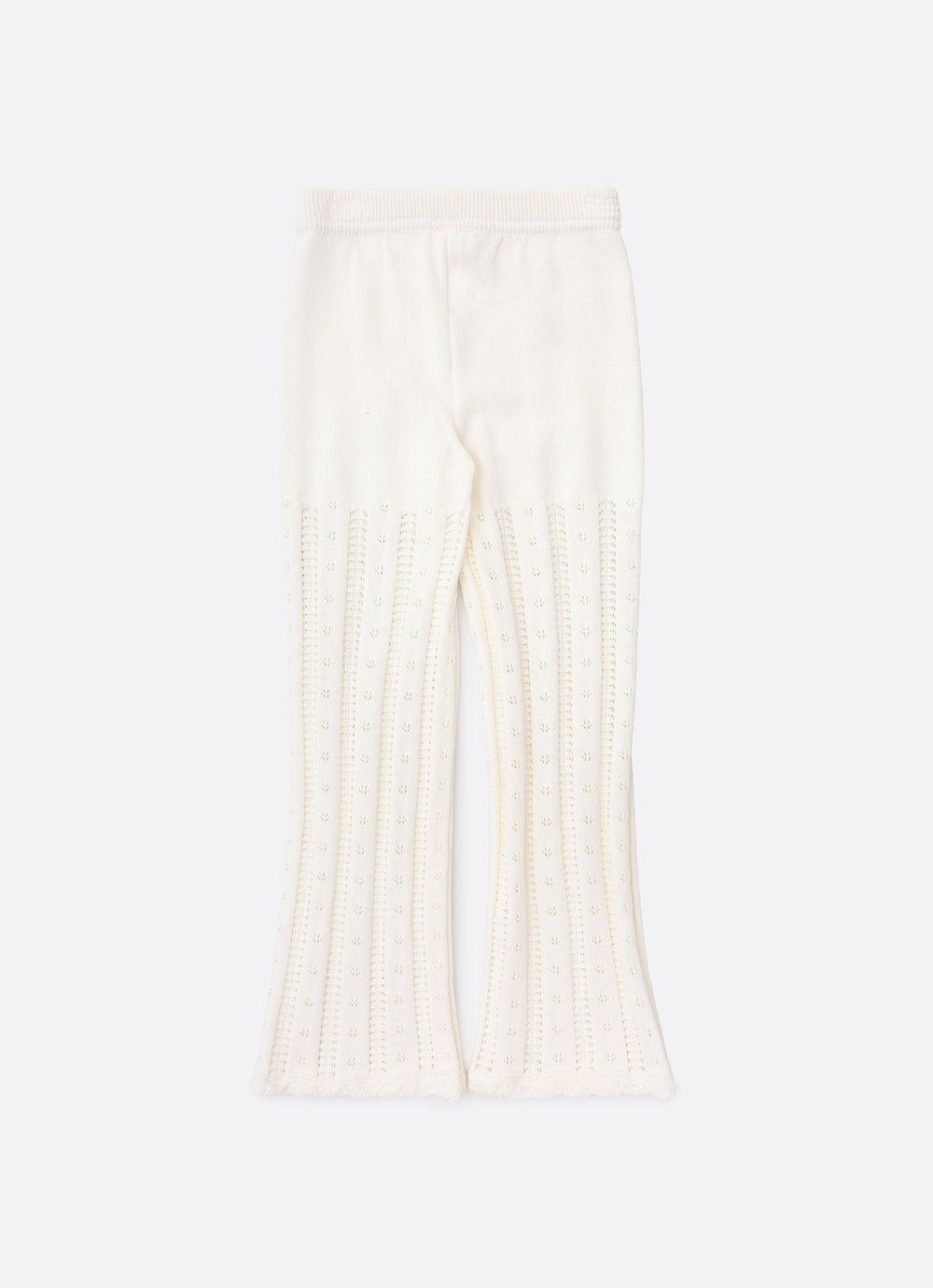 Calça Reta Tricot Ponto Renda