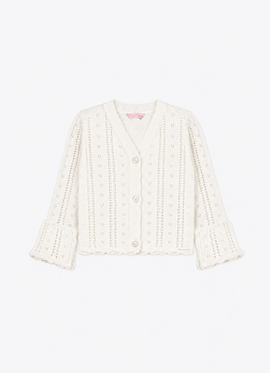 Casaco Tricot Ponto Renda Botões