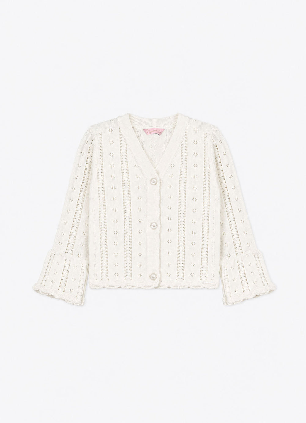 Casaco Tricot Ponto Renda Botões