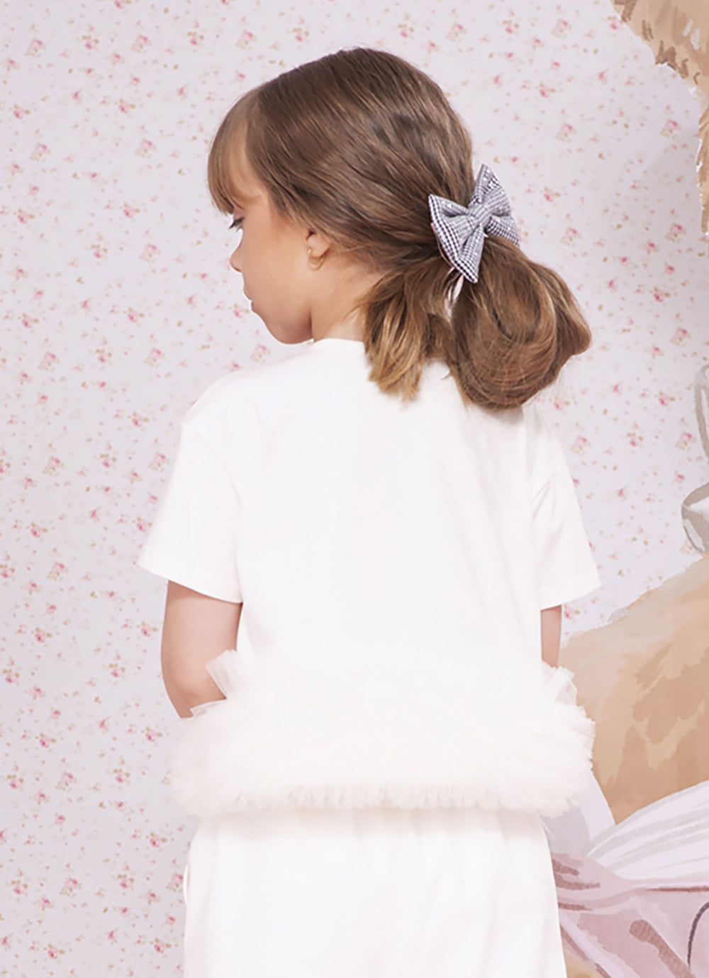 Blusa Cotton Ursinha Barra Tule