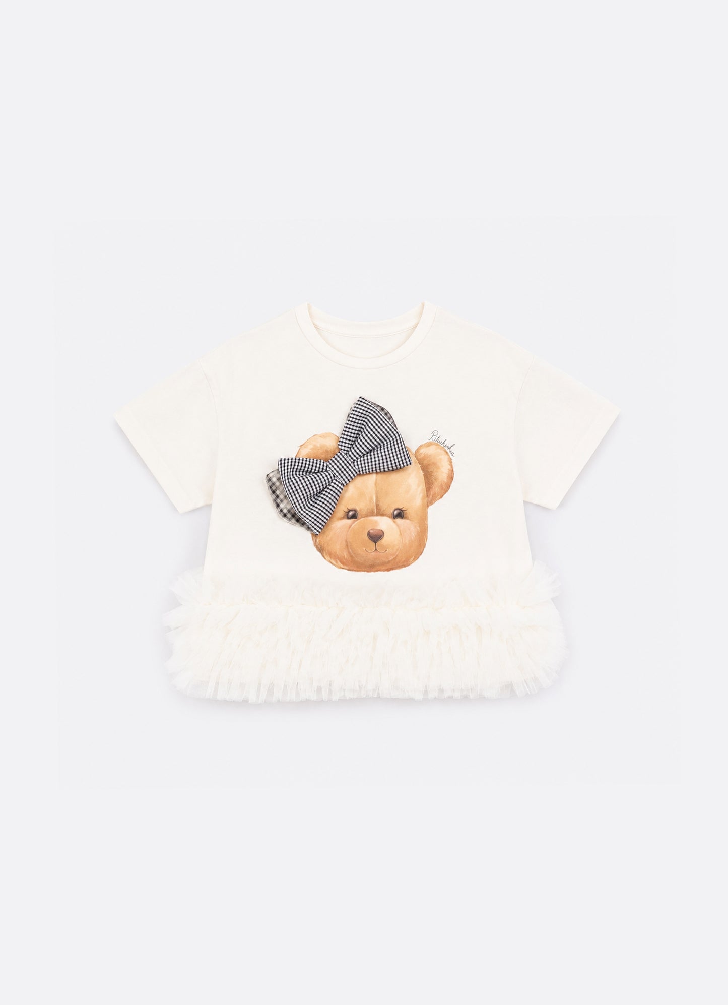 Blusa Cotton Ursinha Barra Tule