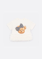 Blusa Cotton Ursinha Barra Tule