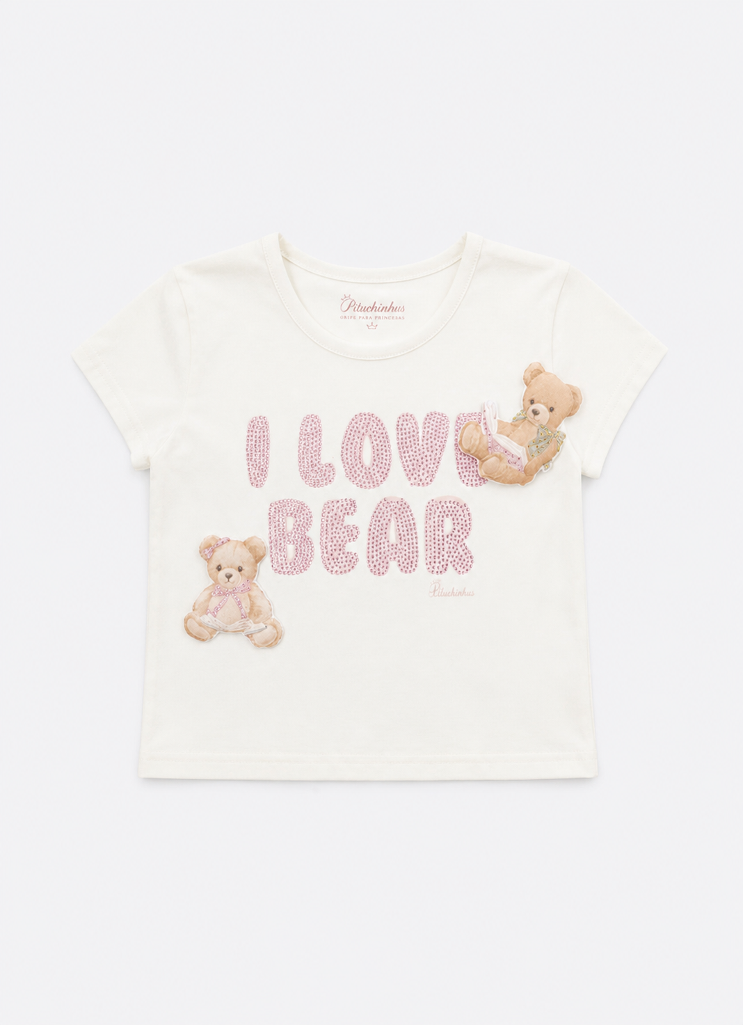 Blusa Cotton I Love Bear Ursinhos Puffer