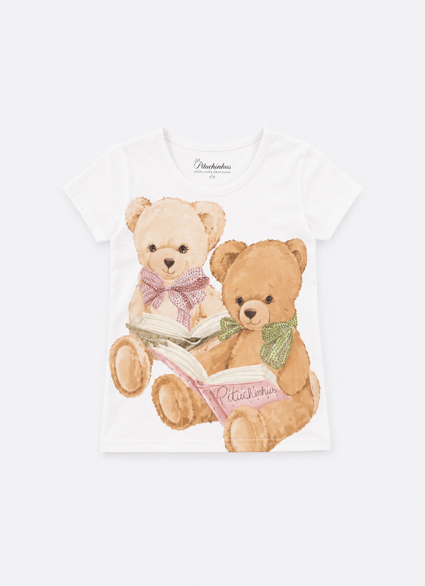 Blusa Cotton Ursinhas Livros