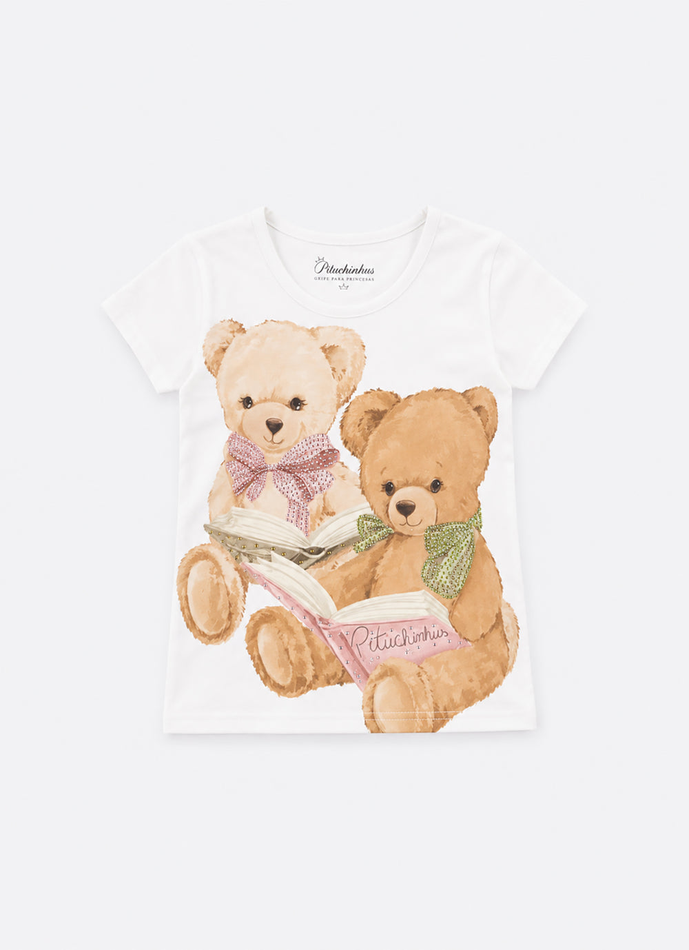 Blusa Cotton Ursinhas Livros