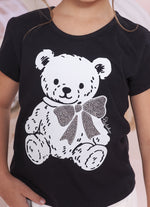 Blusa Cotton Ursinha Laço Cristais