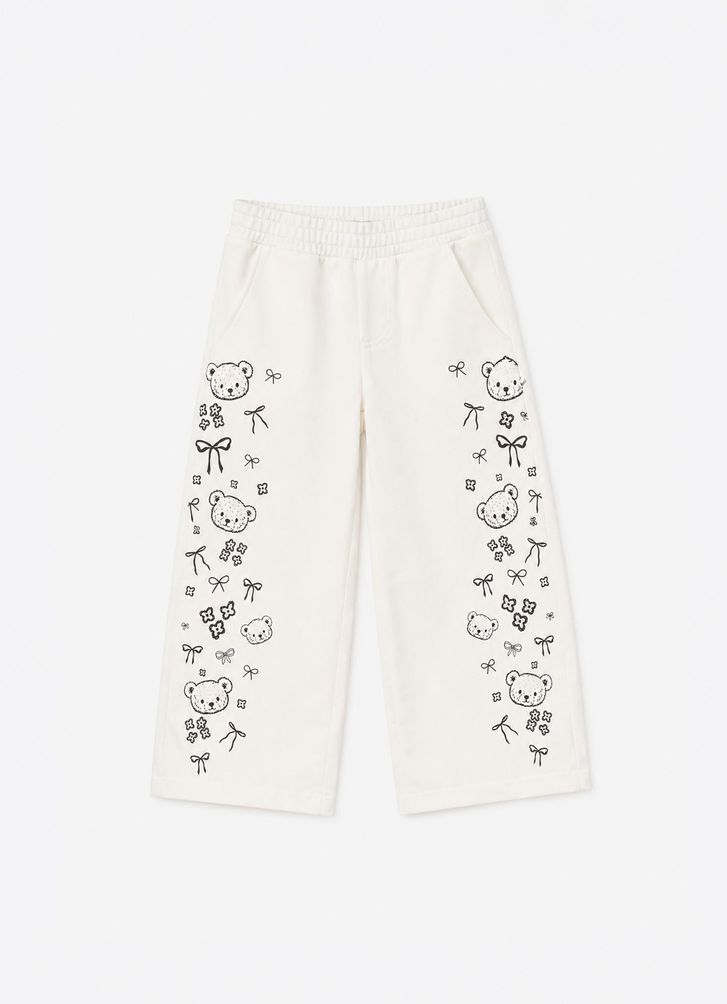 Calça Sarja Baggy Ursinhos e Laços