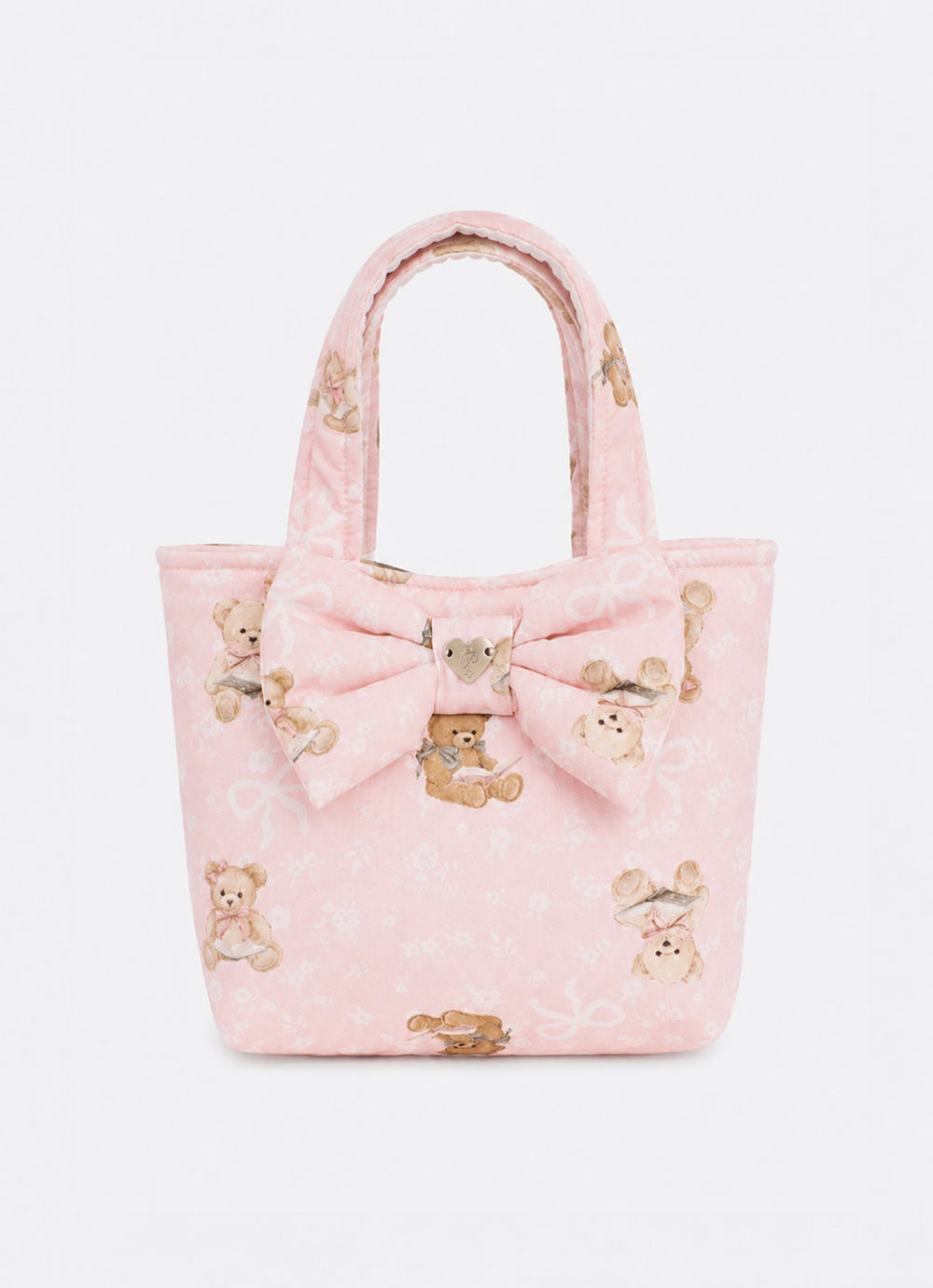Bolsa Algodão Estampado Laço Puffer