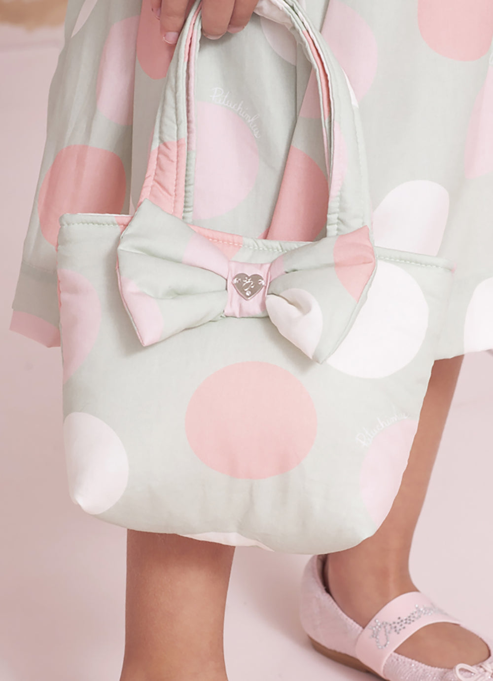Bolsa Algodão Estampado Laço Puffer