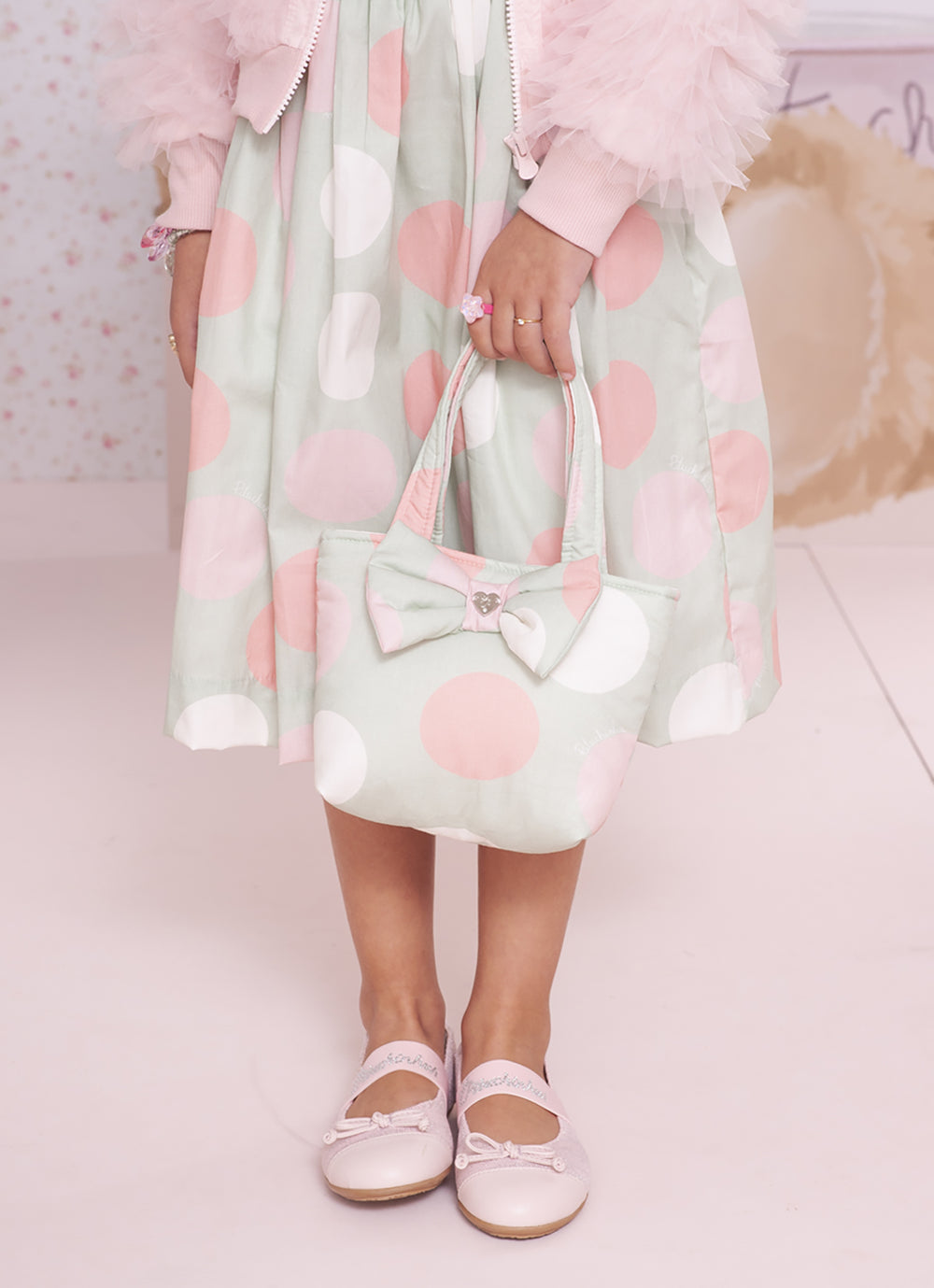 Bolsa Algodão Estampado Laço Puffer