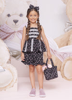 Bolsa Algodão Estampado Laço Puffer