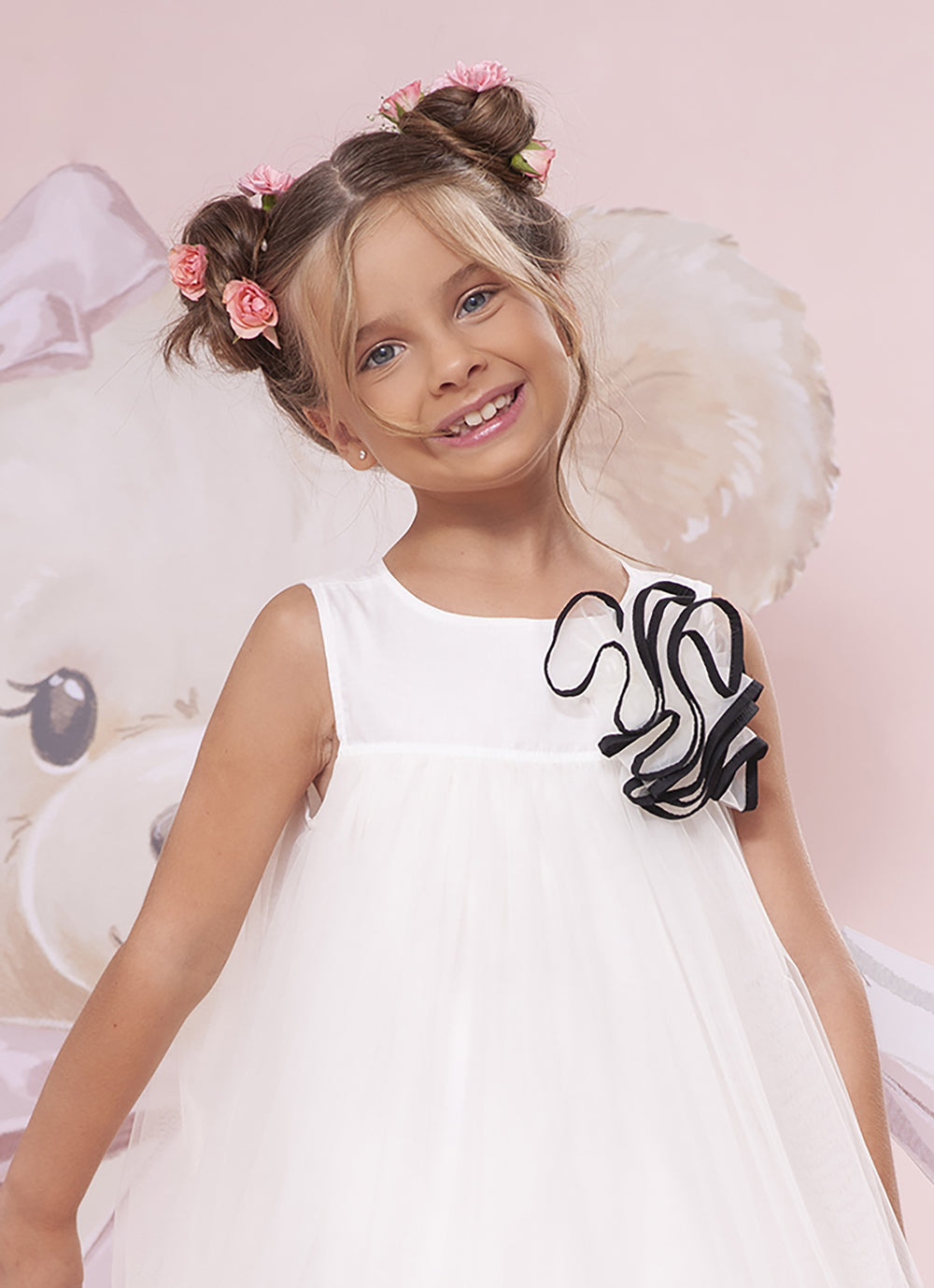 Vestido Tule Maxi Flor
