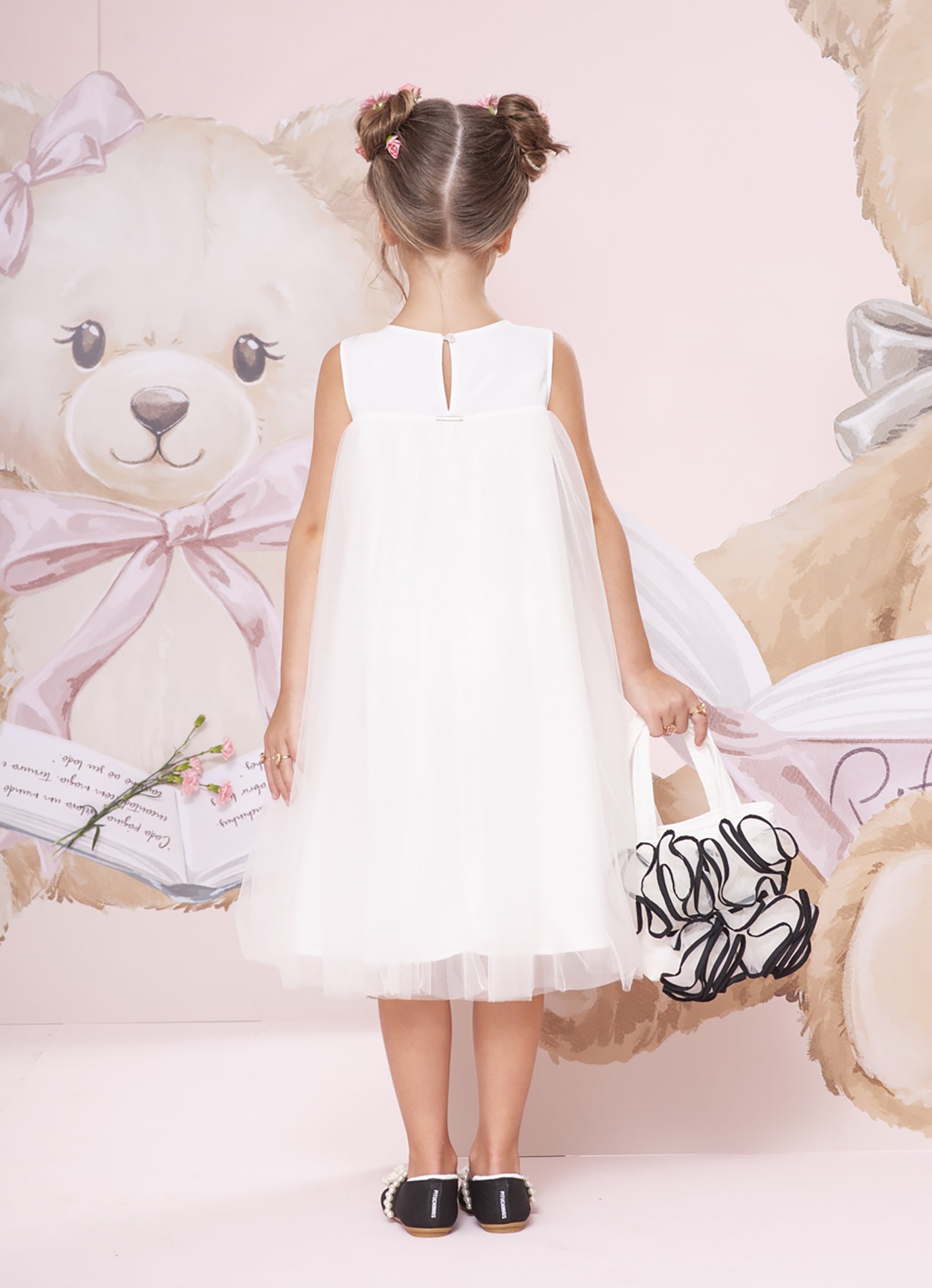 Vestido Tule Maxi Flor
