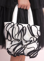 Bolsa Puffer Tricoline Flores Tule